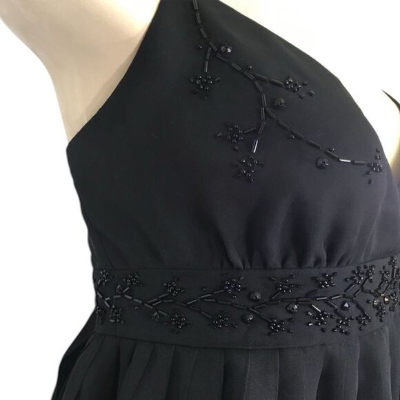 NWOT TED BAKER BEADED PLEATED CHIFFON BLACK DELICATE BABYDOLL TANK TOP 3 - Picture 2 of 10
